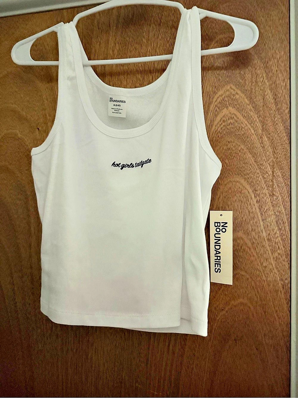 No Boundaries Hot Girls Tailgate Tank White NWT